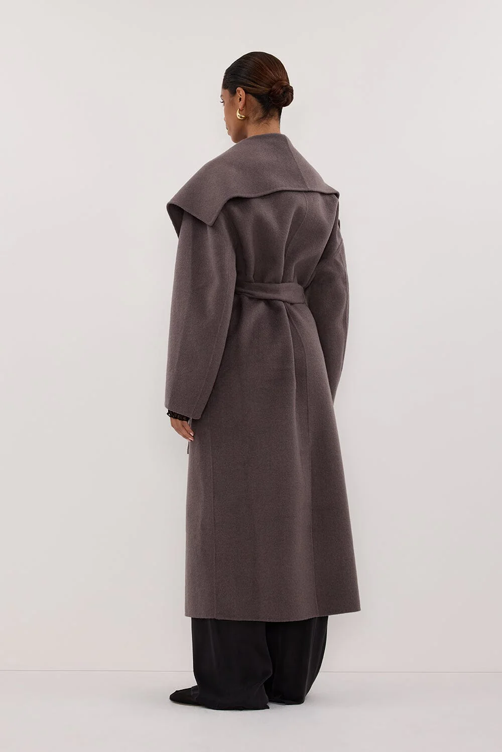 LUCIA TURKISH COFFEE OVERSIZED MARLE COAT - Image 5