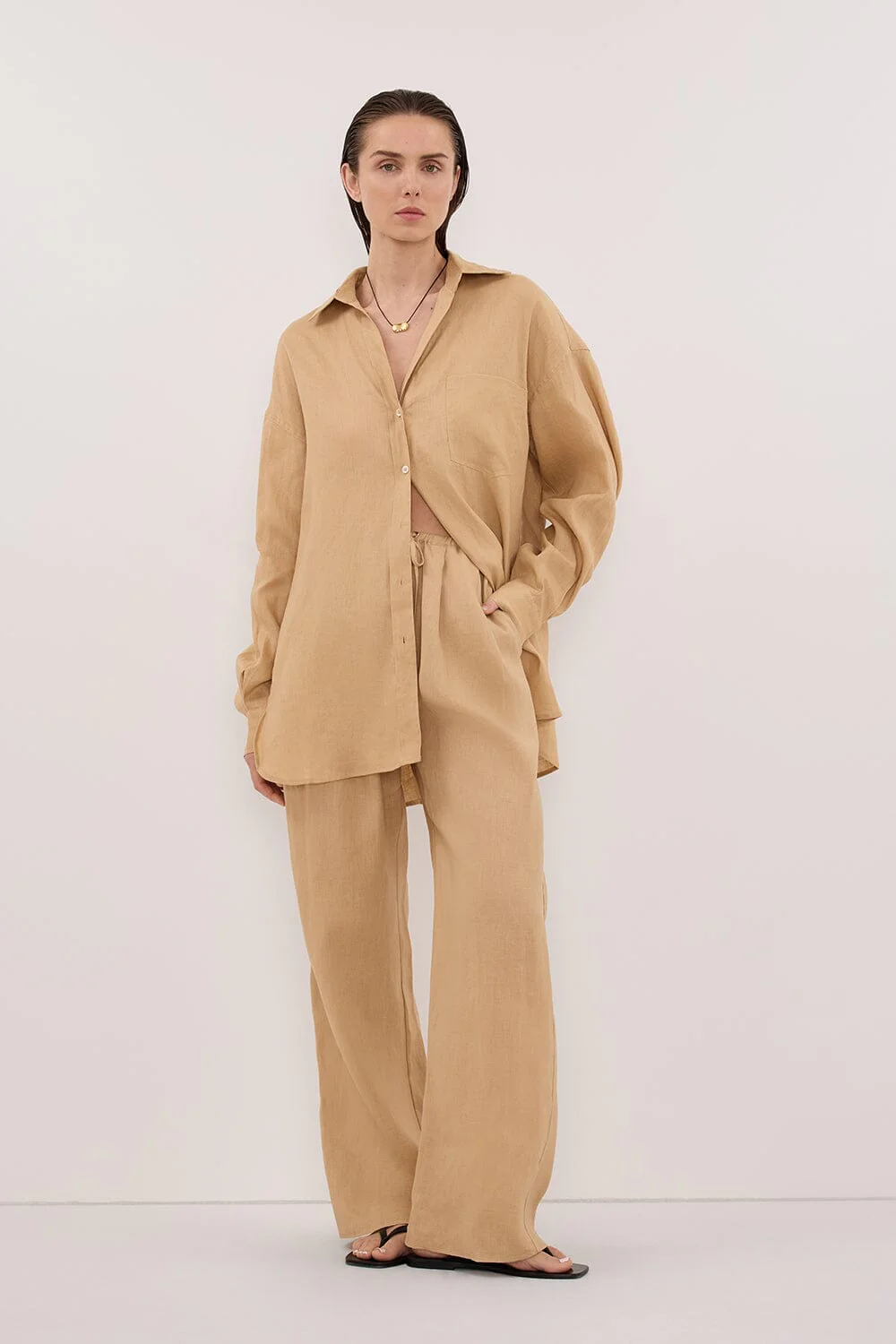 LUNE TAN LINEN PANT - Image 6
