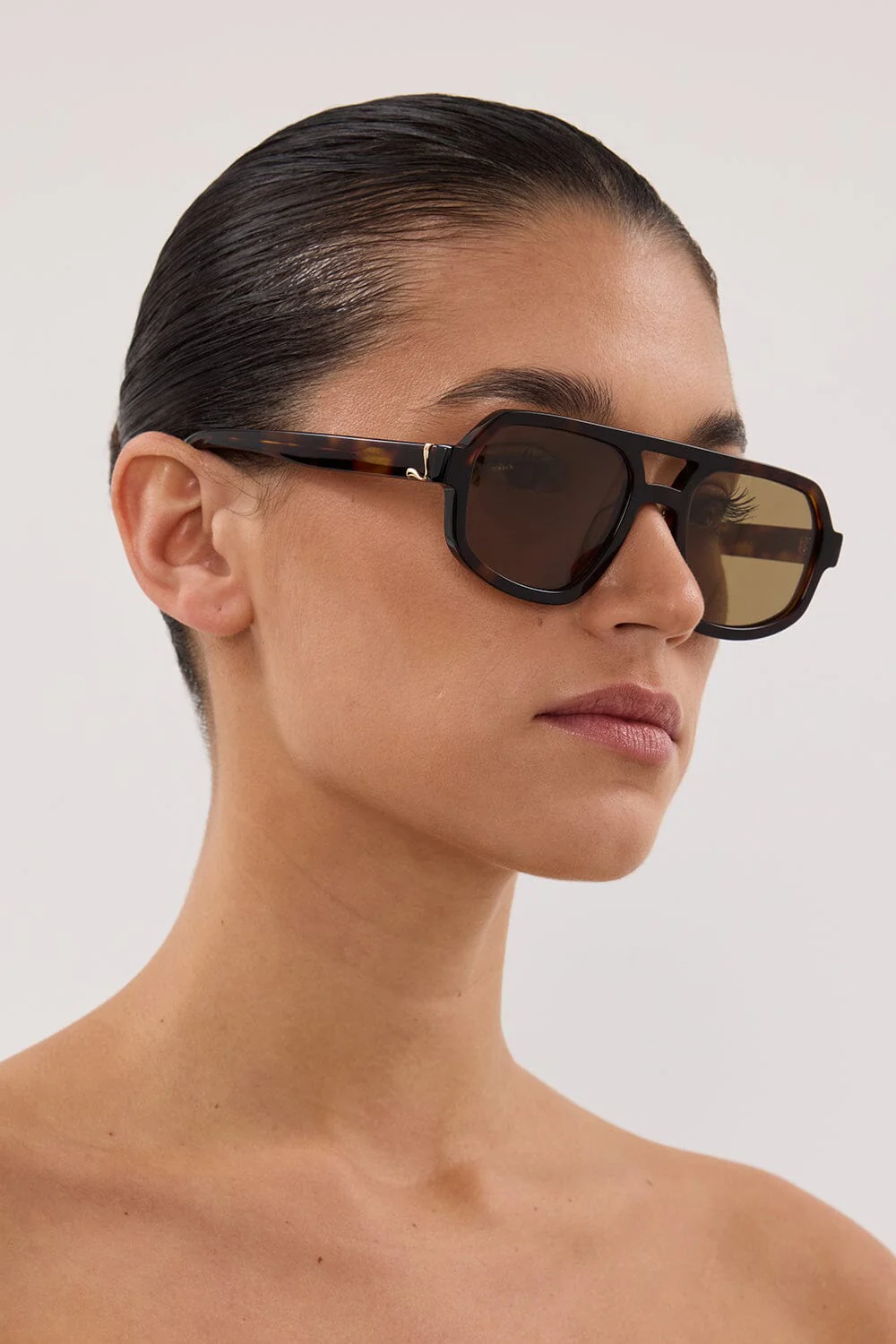LUV LOU THE BANKS KHAKI SUNGLASSES - Image 2