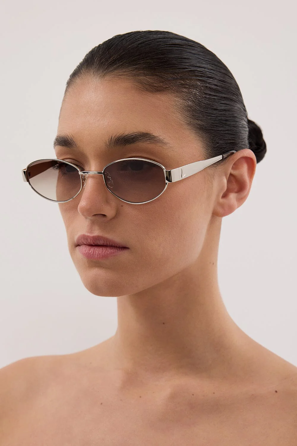 LUV LOU THE BOSTON CRYSTAL SILVER SUNGLASSES - Image 2