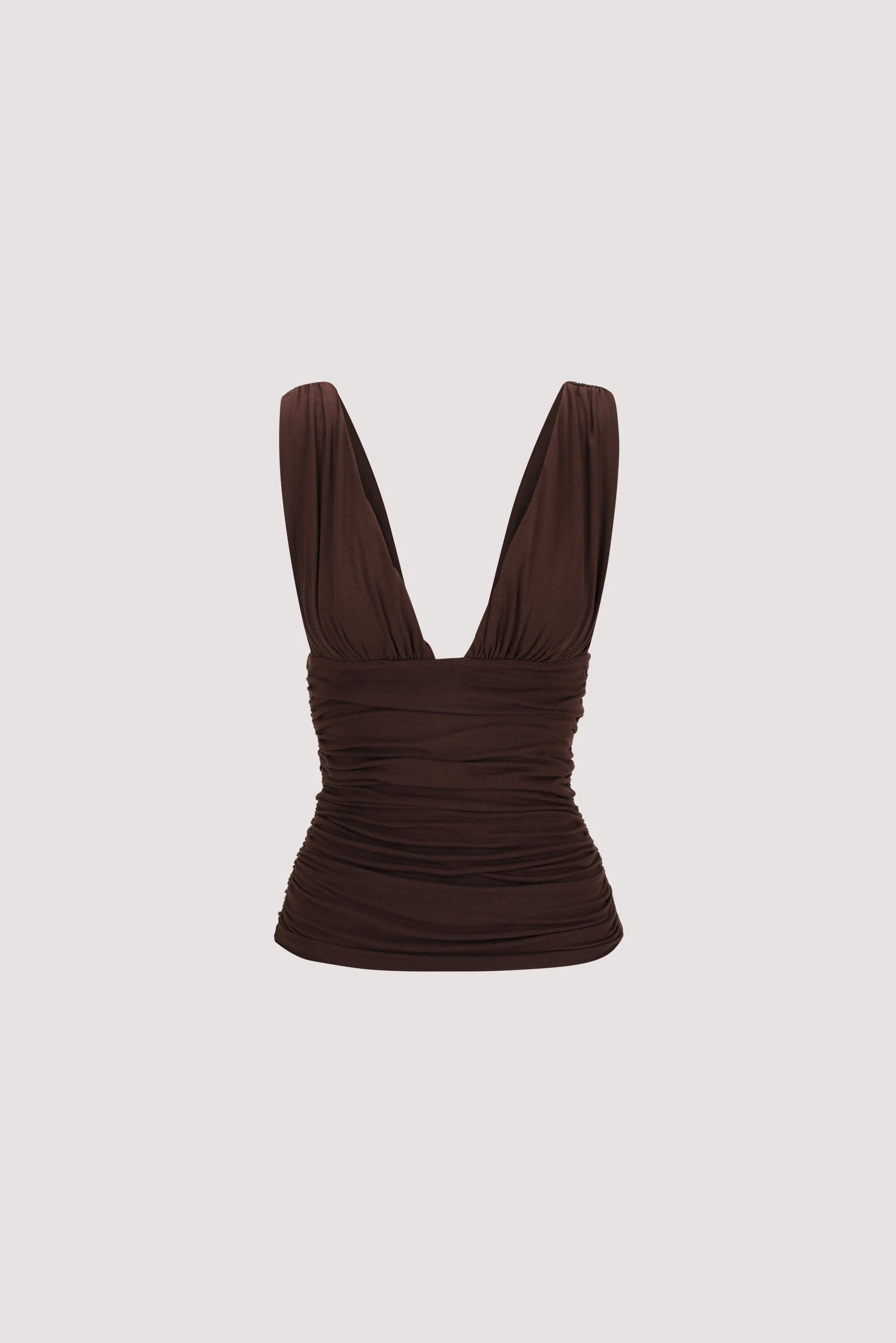 MAGNOLIA CHOC SLEEVELESS RUCHED TOP - Image 6
