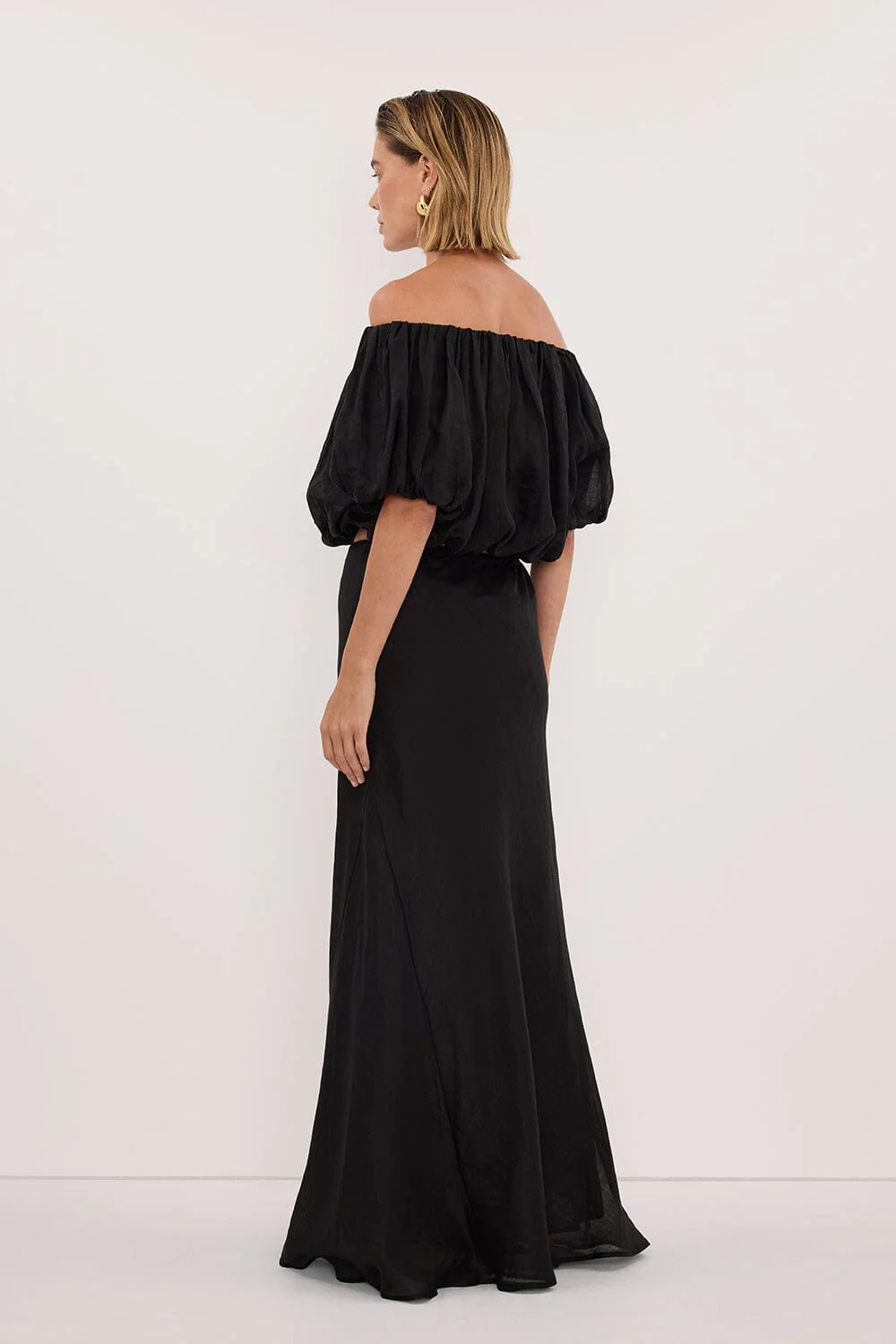 MAISON BLACK RAMIE BIAS MAXI SKIRT - Image 4