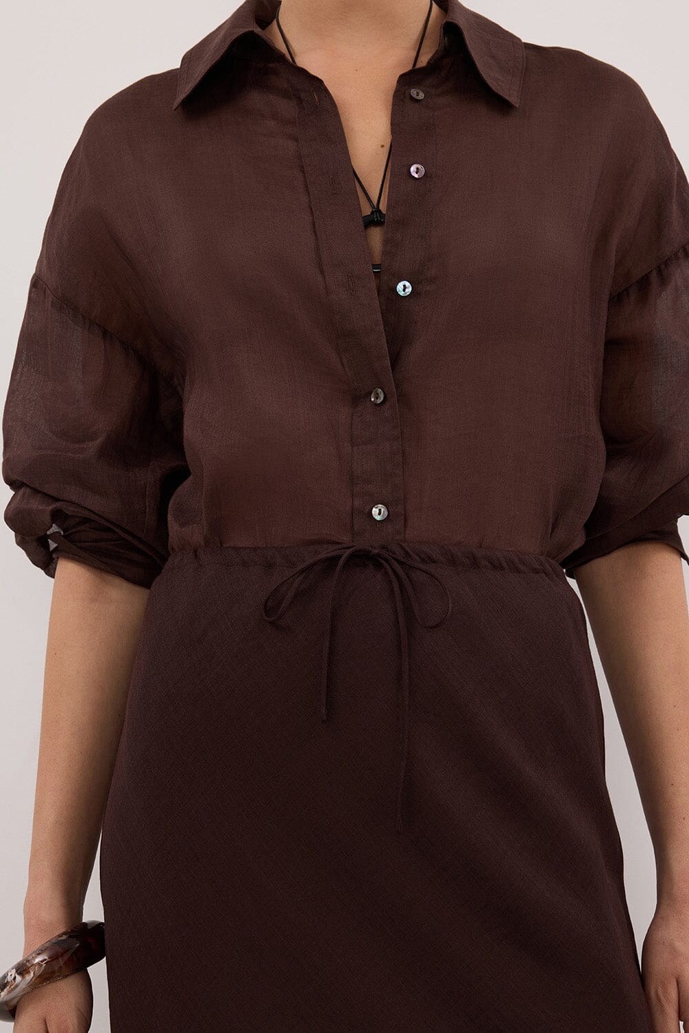 MAISON BURNT CHOC RAMIE BIAS MAXI SKIRT - Image 5