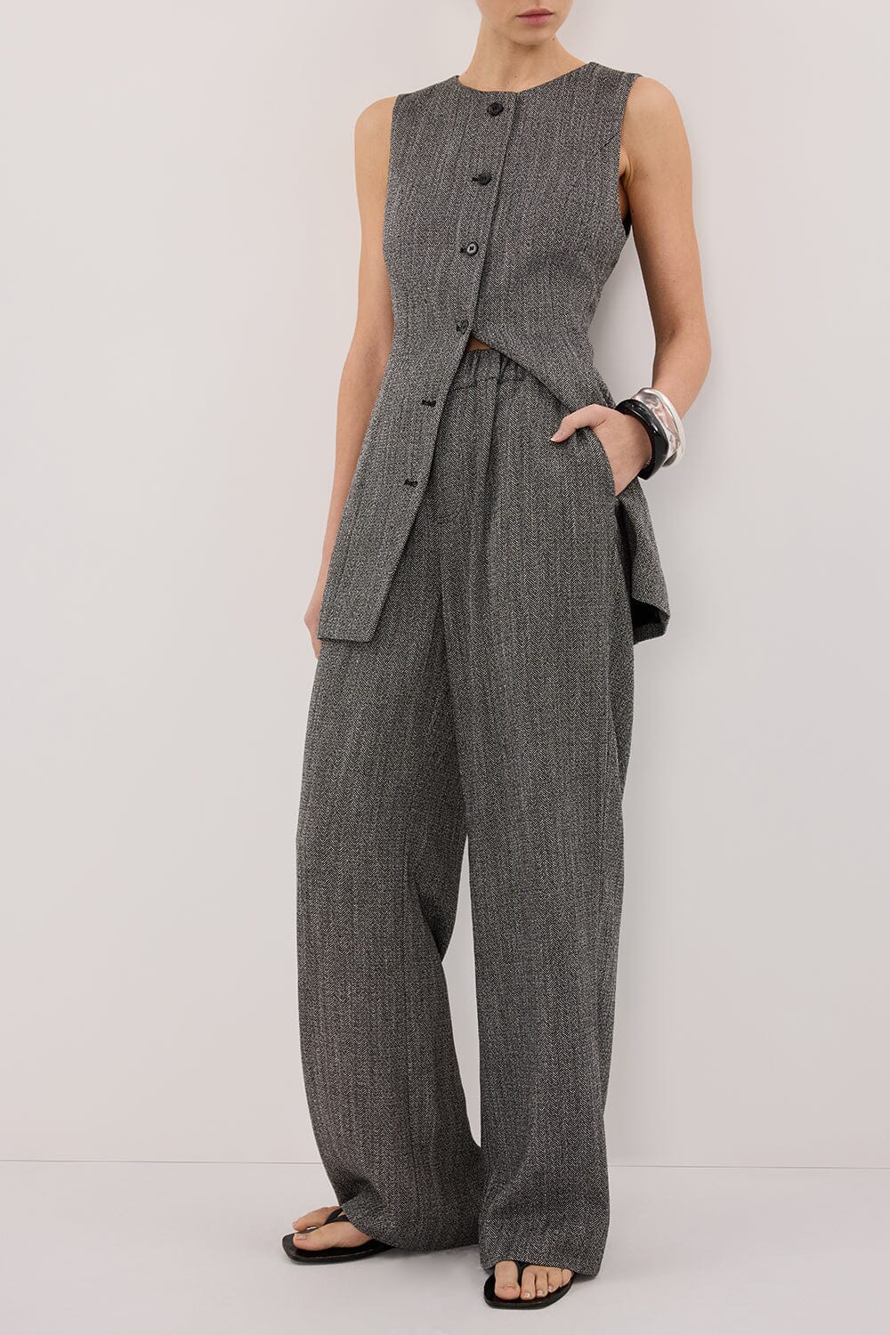 MANHATTAN CHARCOAL TWEED PANT - Image 2