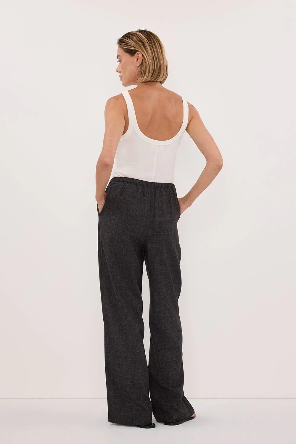 MARCO GREY PLAID ELASTIC PANT - Image 8