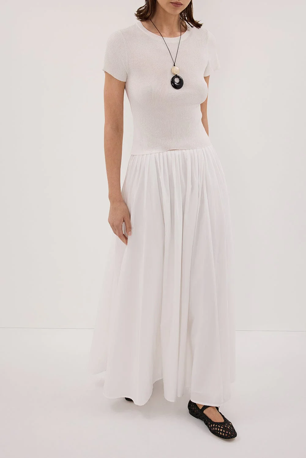 MARINA OFF WHITE MIDI SKIRT - Image 3