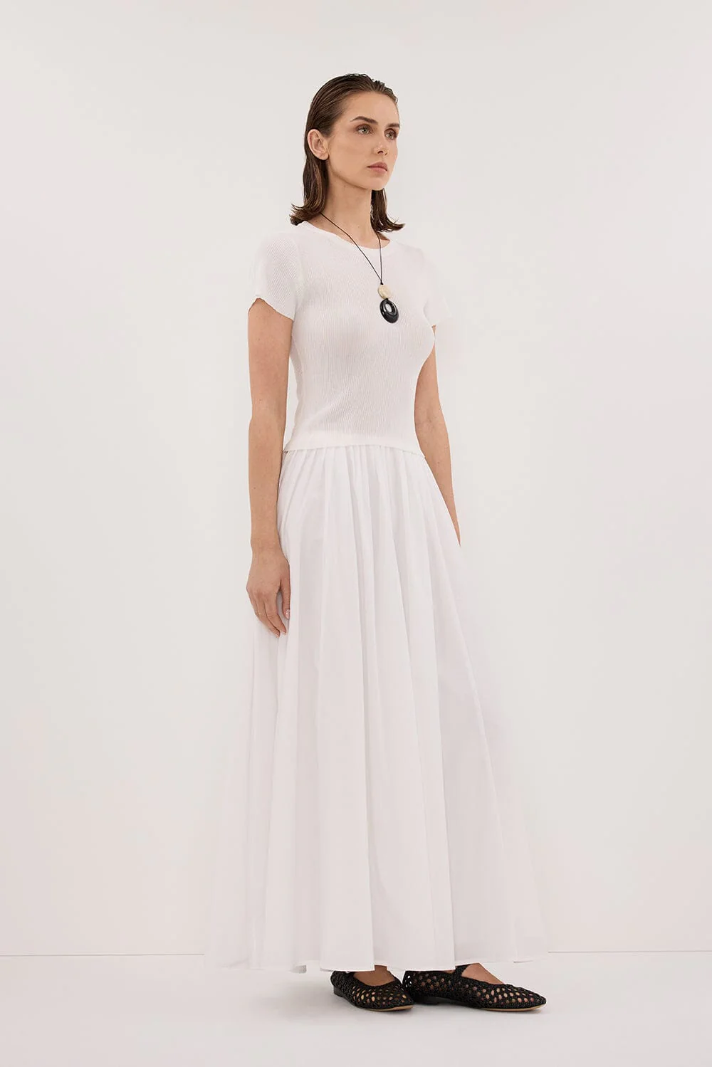 MARINA OFF WHITE MIDI SKIRT - Image 4