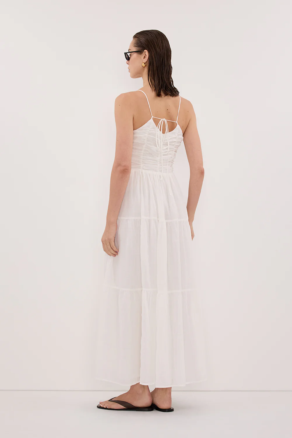 MARNIE WHITE RAMIE MIDI DRESS - Image 4