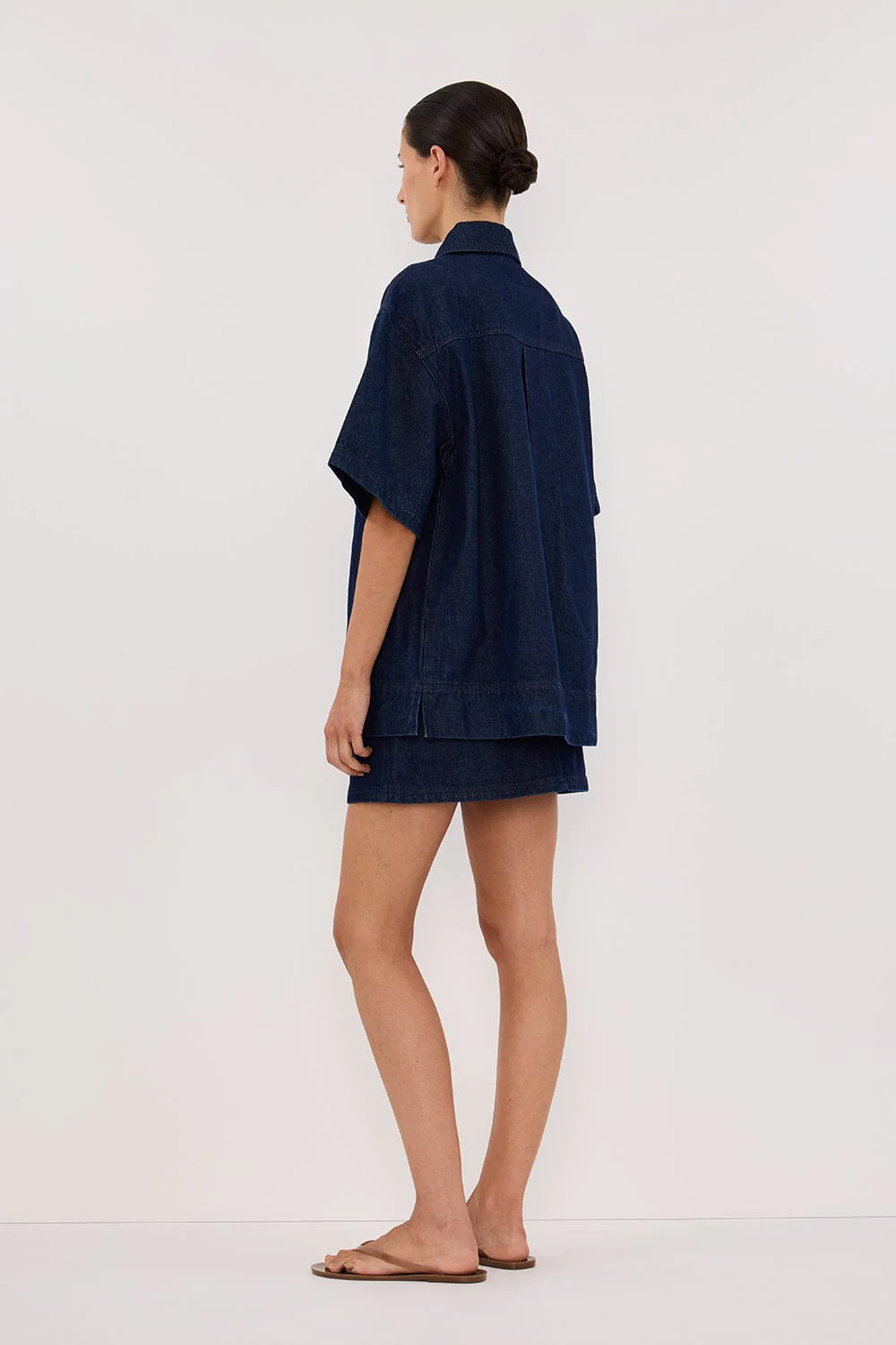 MASON INDIGO BOXY DENIM SHIRT - Image 4