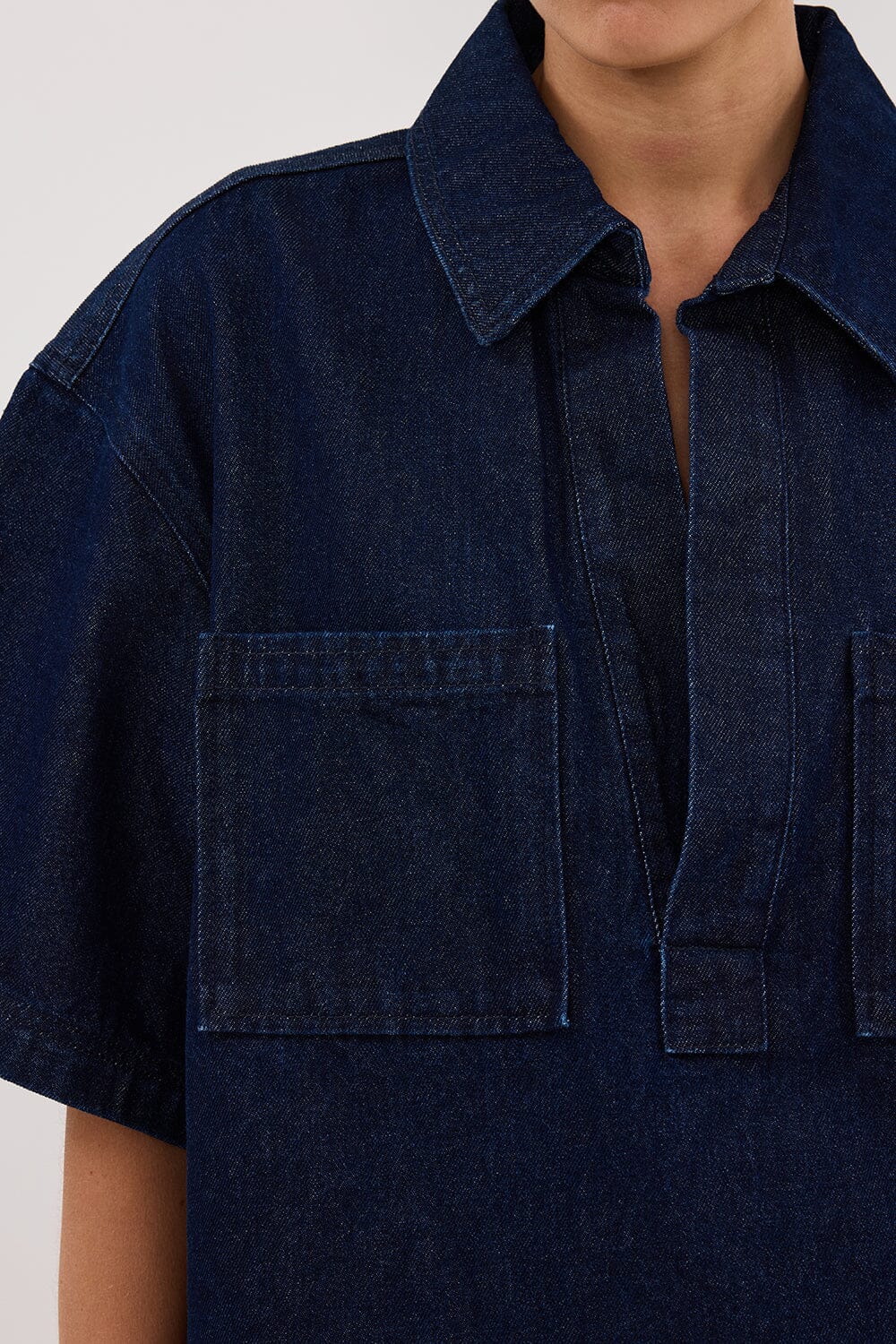 MASON INDIGO BOXY DENIM SHIRT - Image 6
