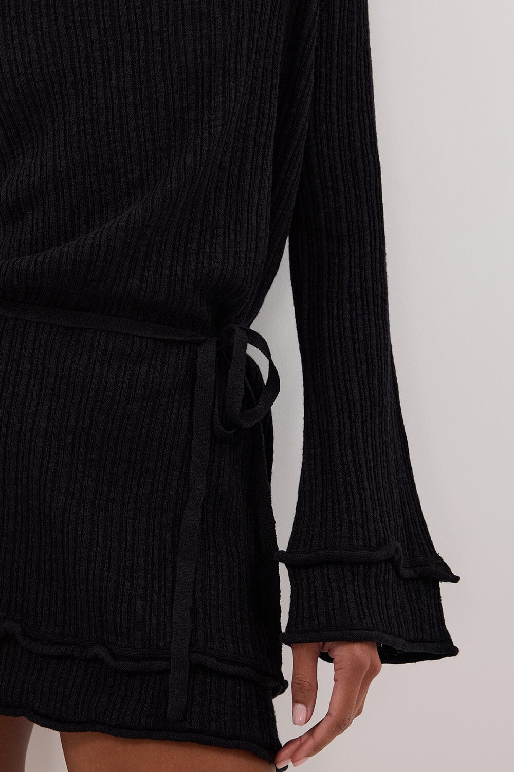 MAX BLACK KNIT MINI DRESS - Image 5