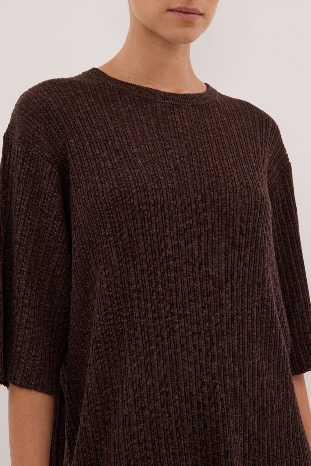 MAX CHOC LONGLINE KNIT TEE - Image 5