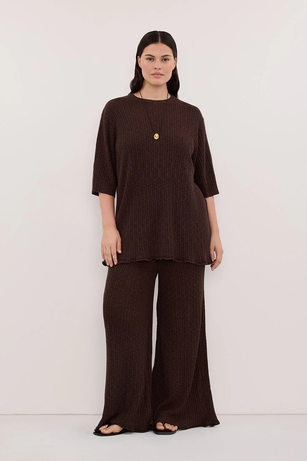 MAX CHOC WIDE LEG KNIT PANT - Image 6