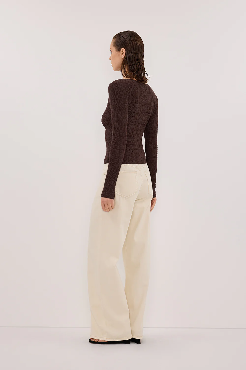 MELISSA CHOC LONG SLEEVE KNIT TOP - Image 4