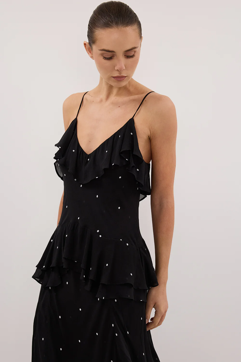 MELROSE BLACK SPOT MAXI DRESS - Image 2