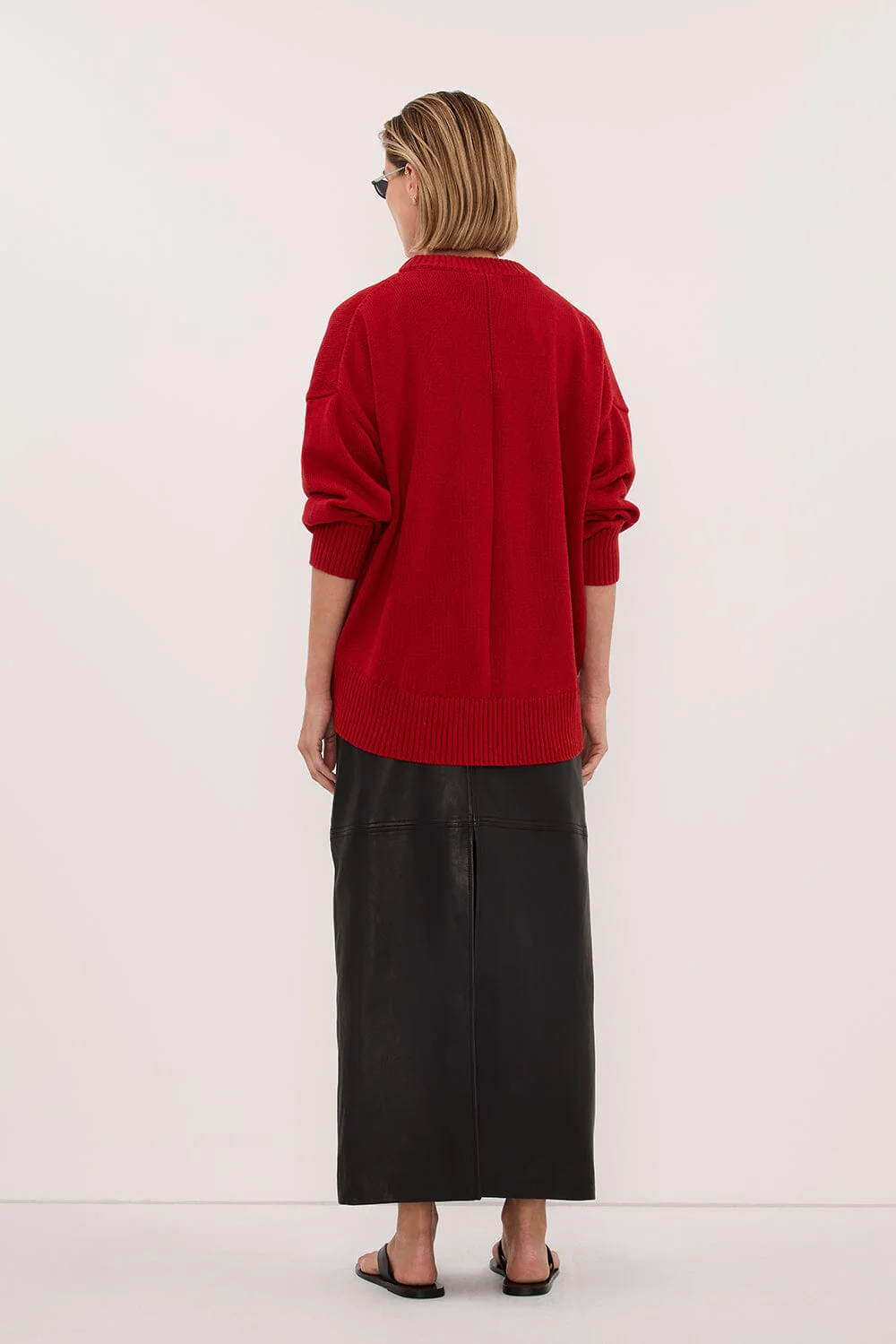 MILA BURNT RED CREW NECK KNIT JUMPER - Image 5