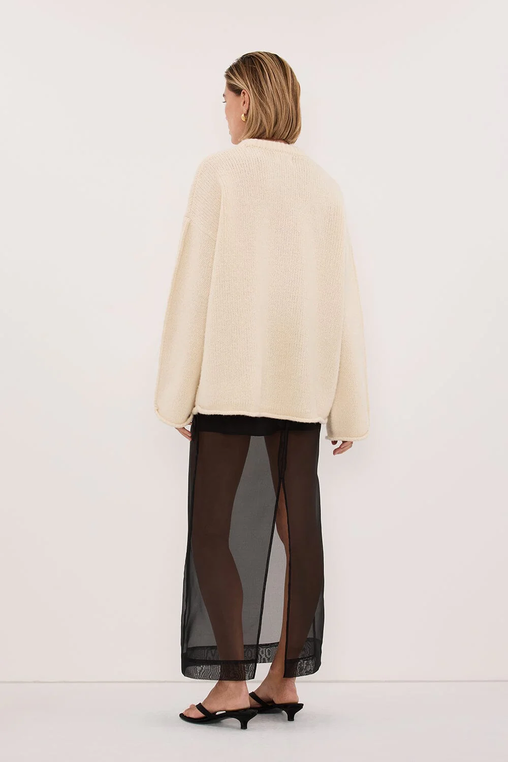 MILLY CREAM CREW NECK KNIT JUMPER - Image 5