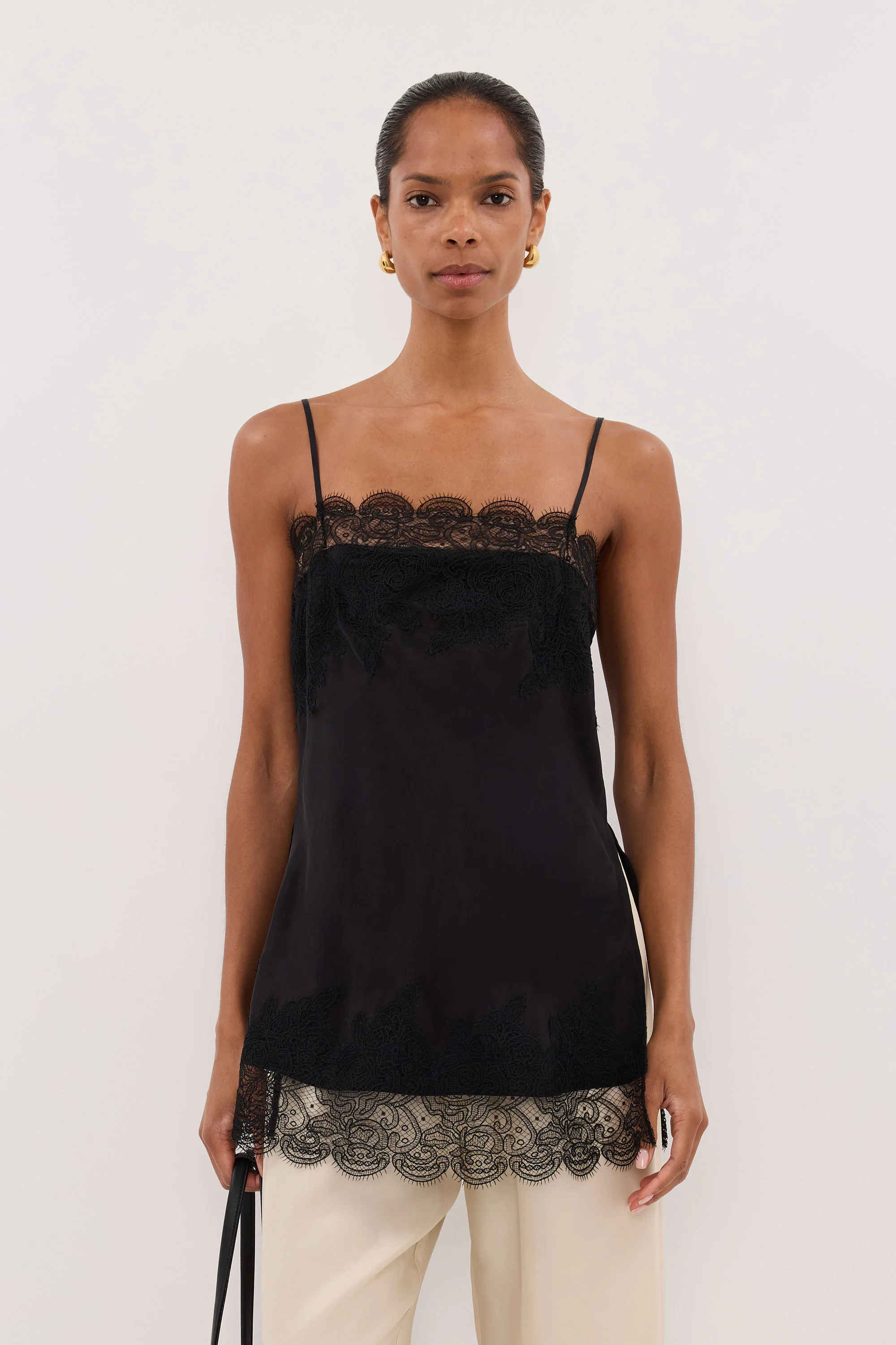MINA BLACK CUPRO LACE TOP - Image 5