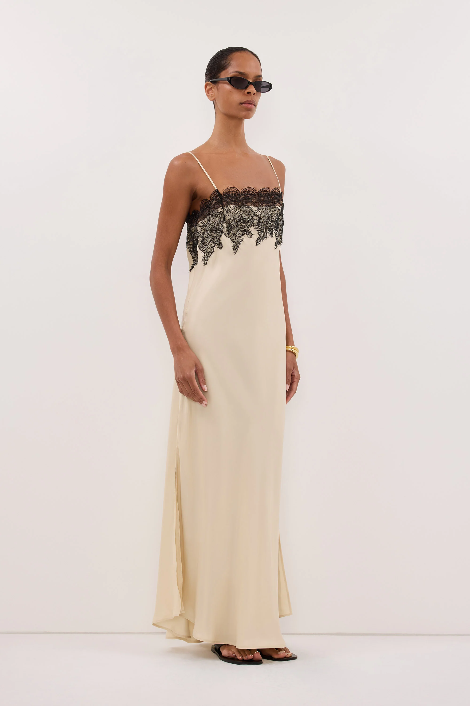MINA STRAW CUPRO LACE MIDI DRESS - Image 4