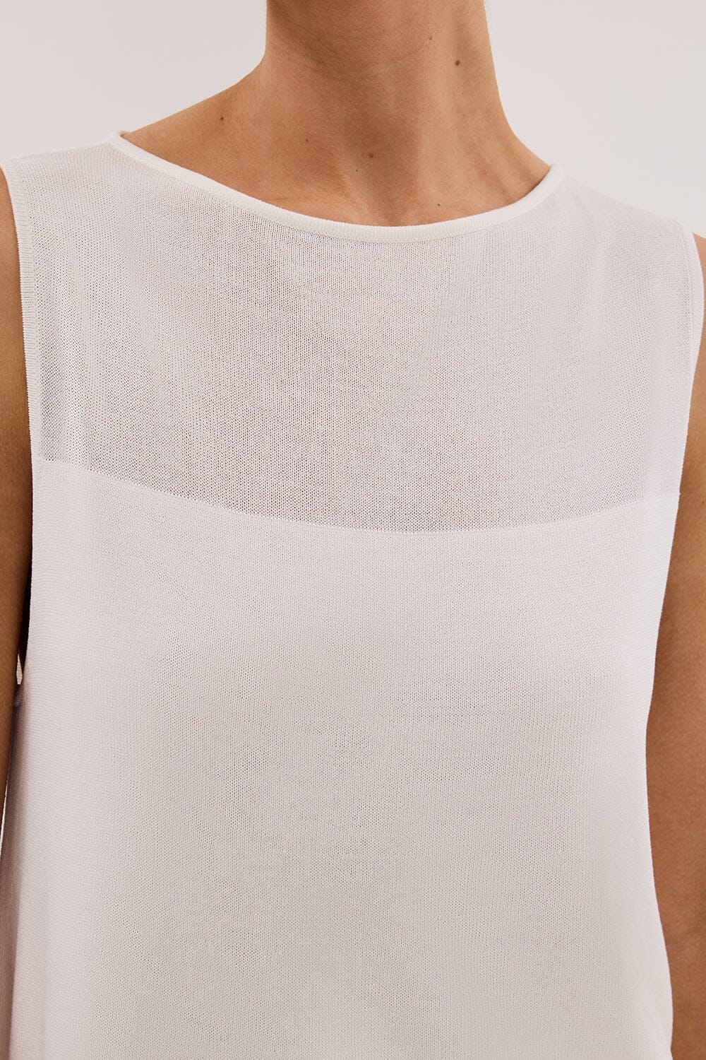 MIRA WHITE DOUBLE LAYER KNIT TOP - Image 5