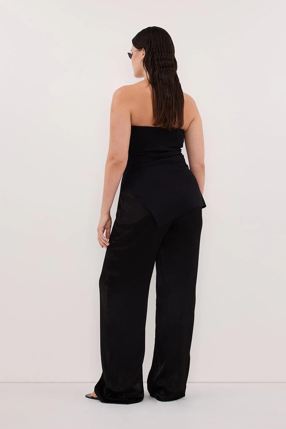 MONICA BLACK SATIN PANT - Image 8