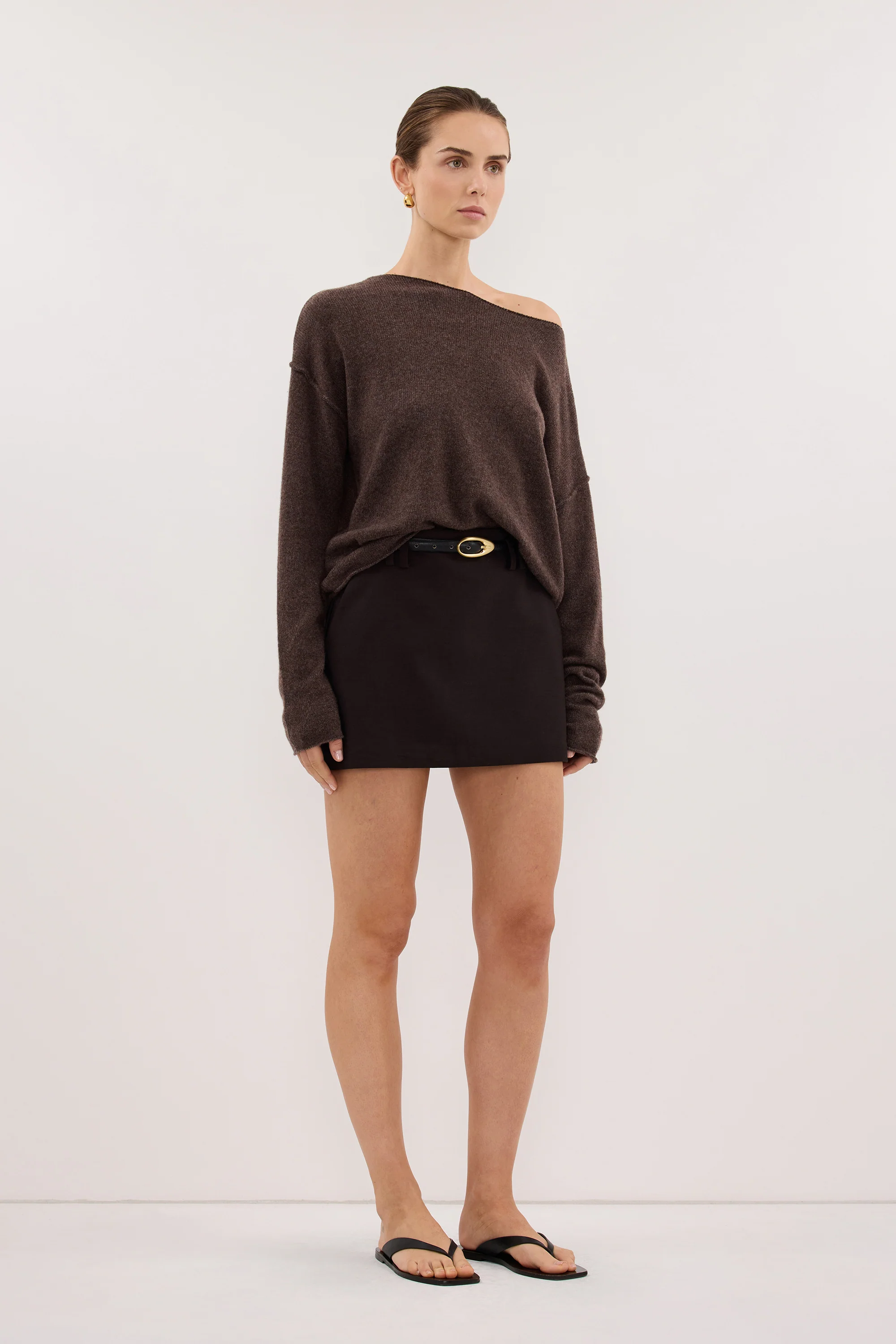 MONIQUE PEAT CHOC TAILORED SKORT - Image 3