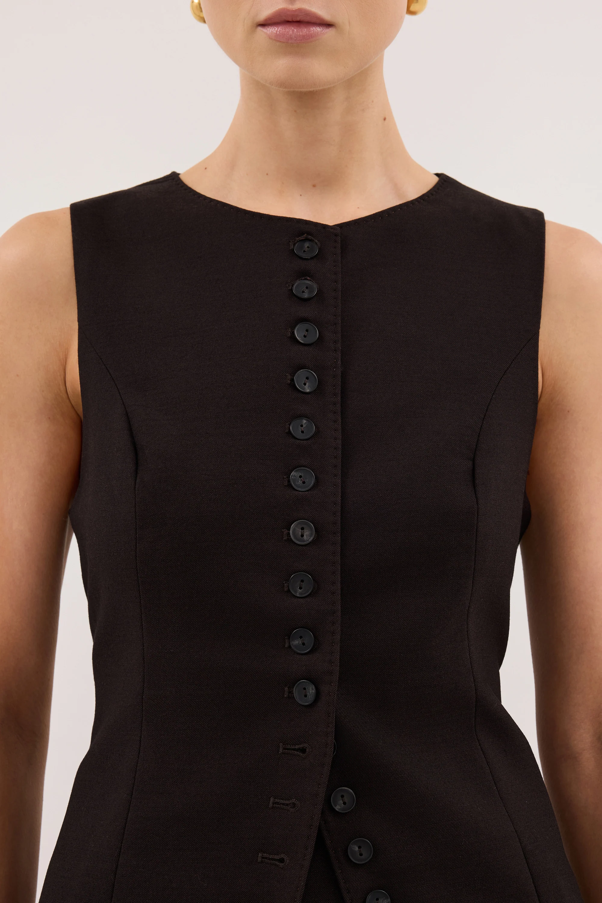MONIQUE PEAT CHOC TAILORED VEST - Image 5