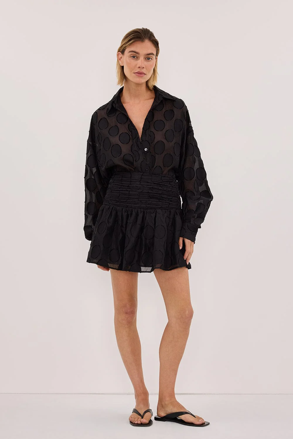 MONTANA BLACK JACQUARD MINI SKIRT - Image 3