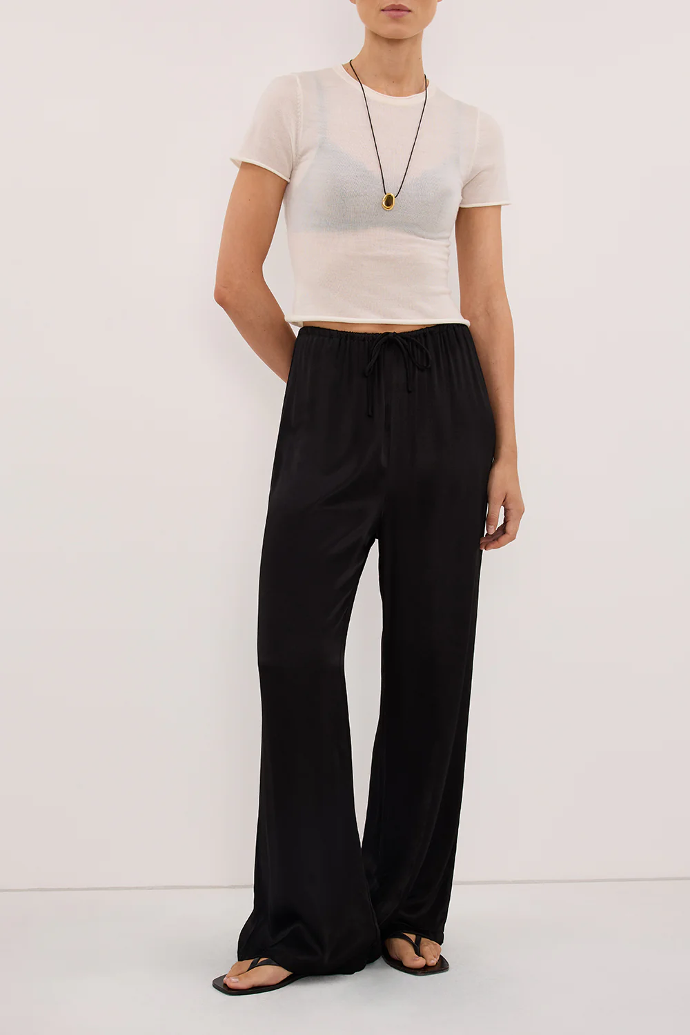 MYA BLACK SATIN PANT - Image 3