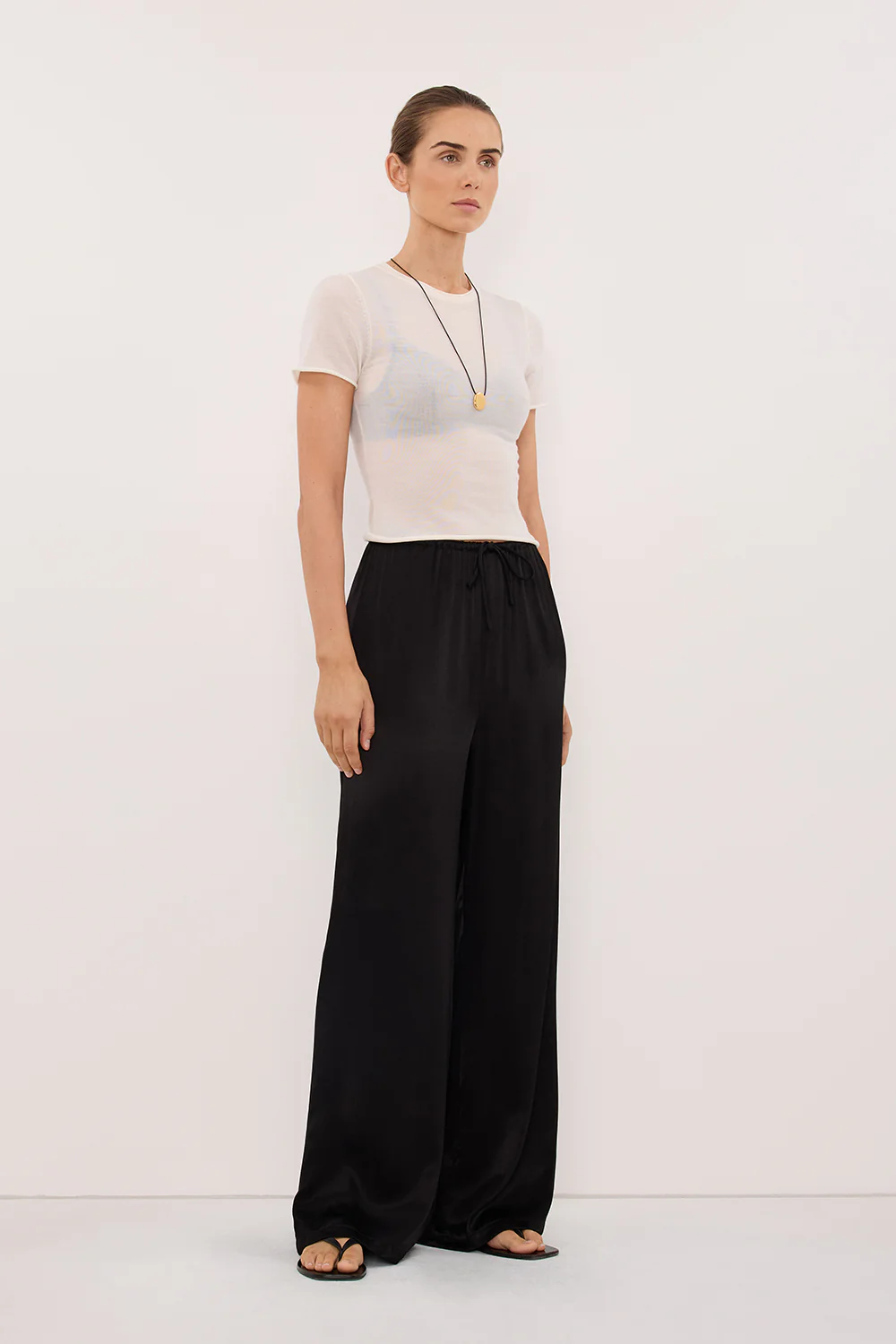 MYA BLACK SATIN PANT - Image 4