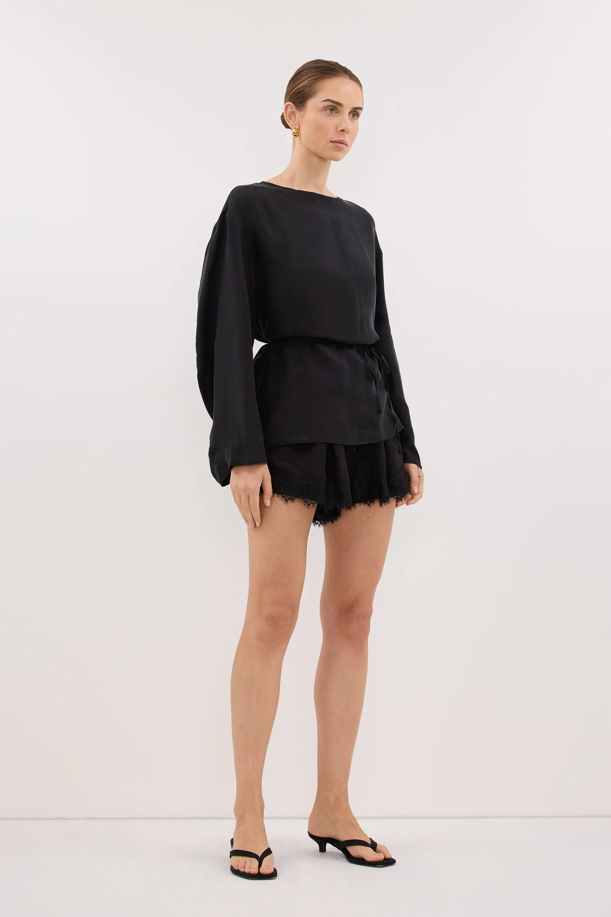 MYLAH BLACK CUPRO COCOON TOP - Image 3