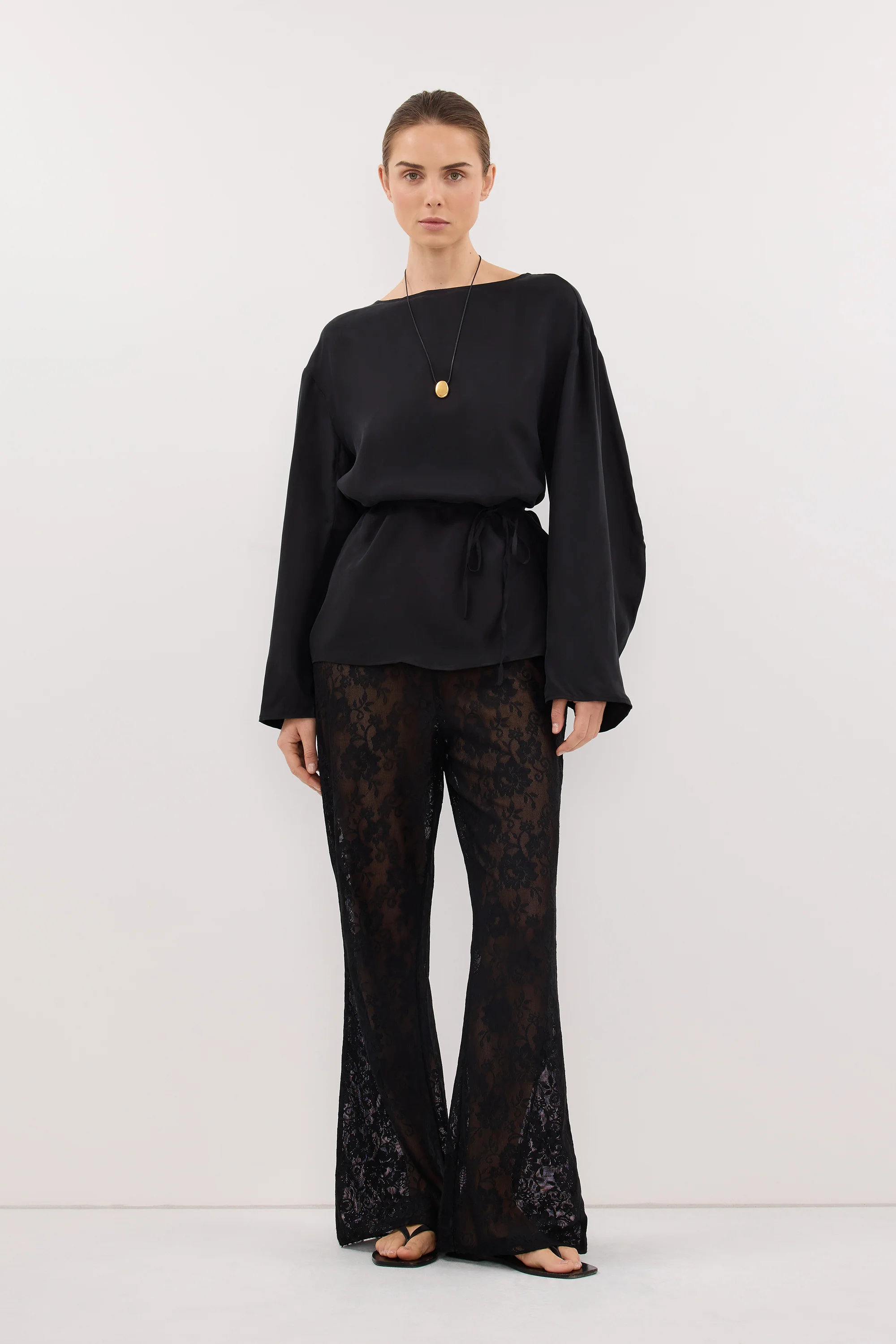 MYLAH BLACK CUPRO COCOON TOP - Image 6