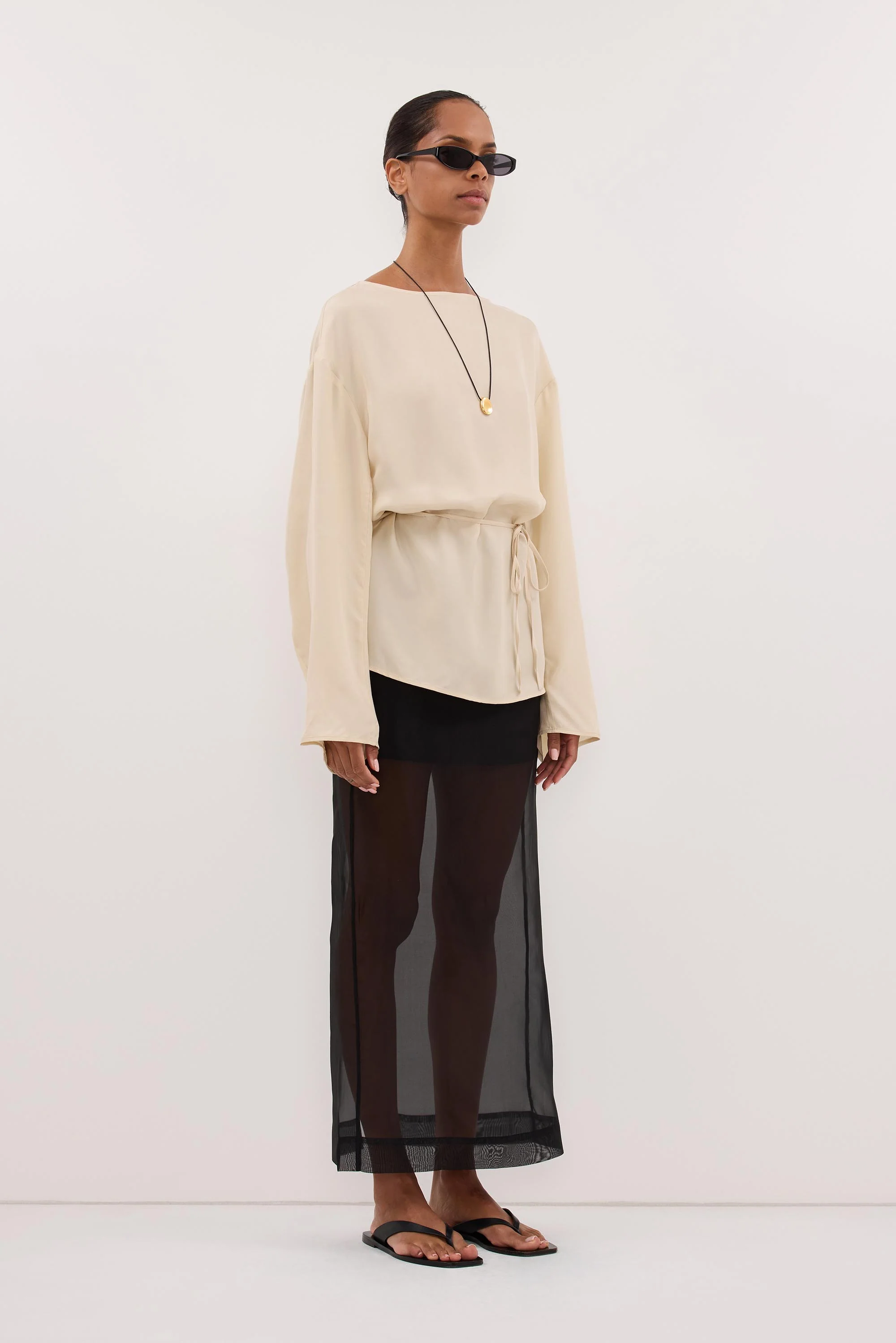 MYLAH STRAW CUPRO COCOON TOP - Image 3