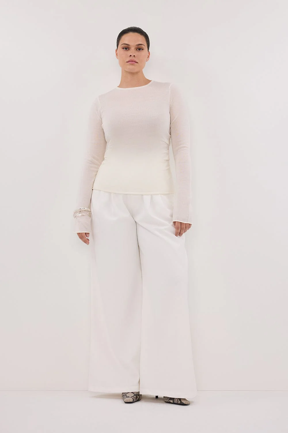 NICO OFF WHITE MERINO KNIT TOP - Image 6