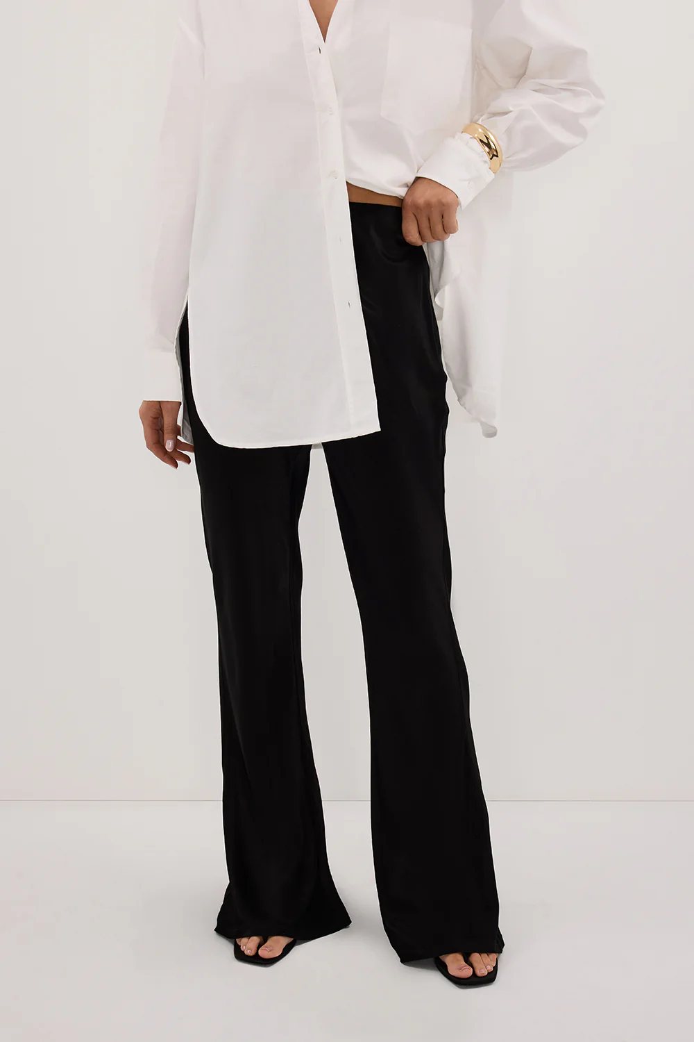 NIKKI BLACK SATIN BIAS PANT - Image 3