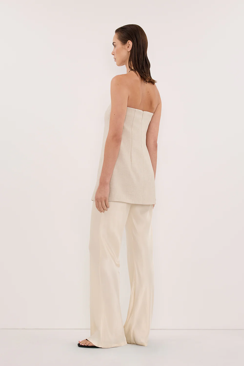 NIKKI CREAM SATIN BIAS PANT - Image 4