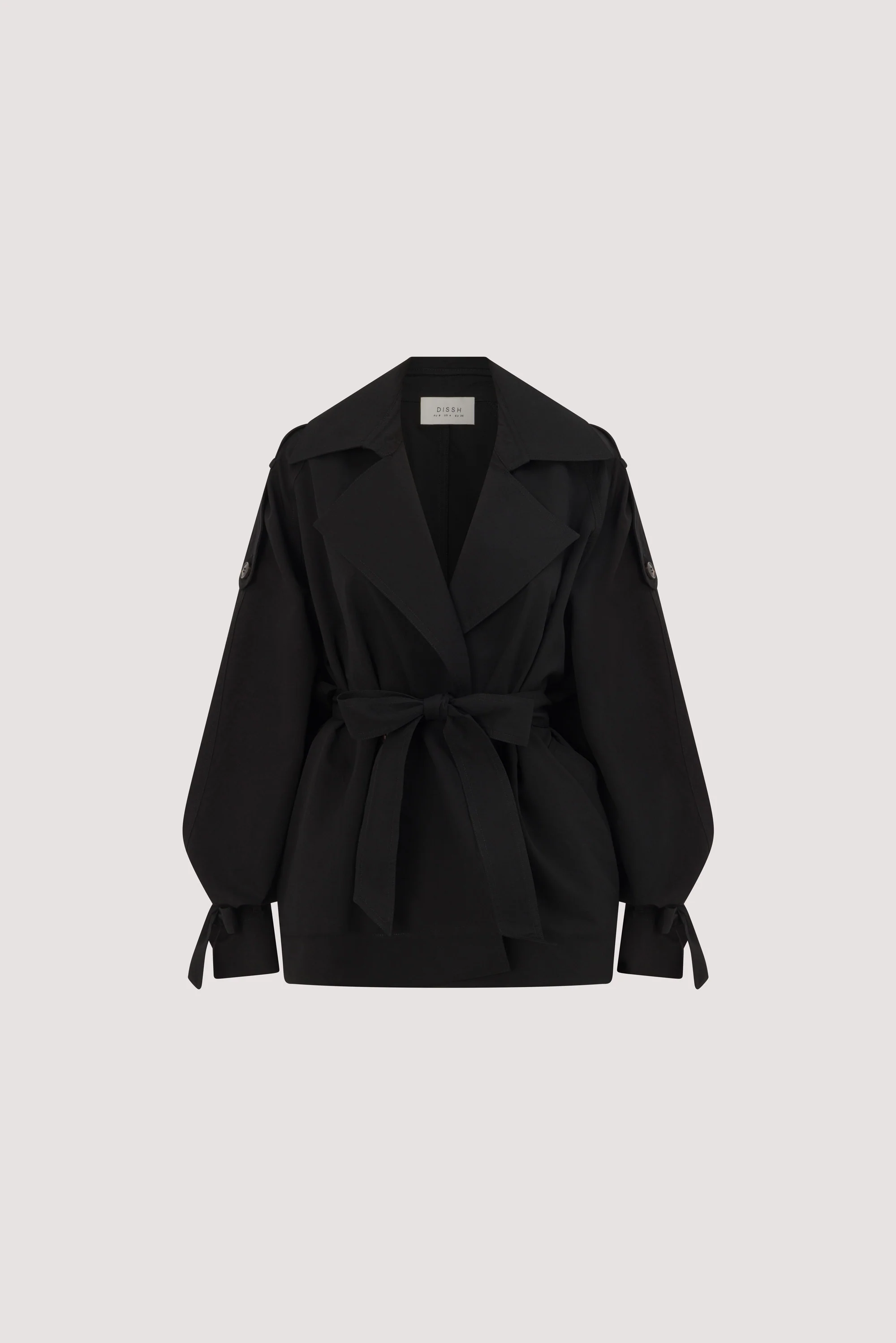 NINA BLACK LIGHTWEIGHT MINI TRENCH - Image 6