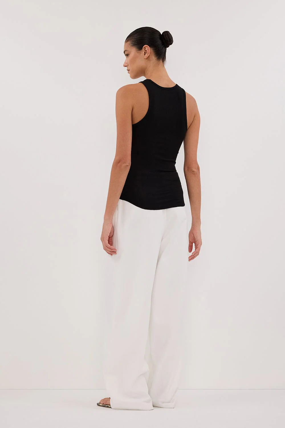 NINA BLACK RACER KNIT TANK - Image 4