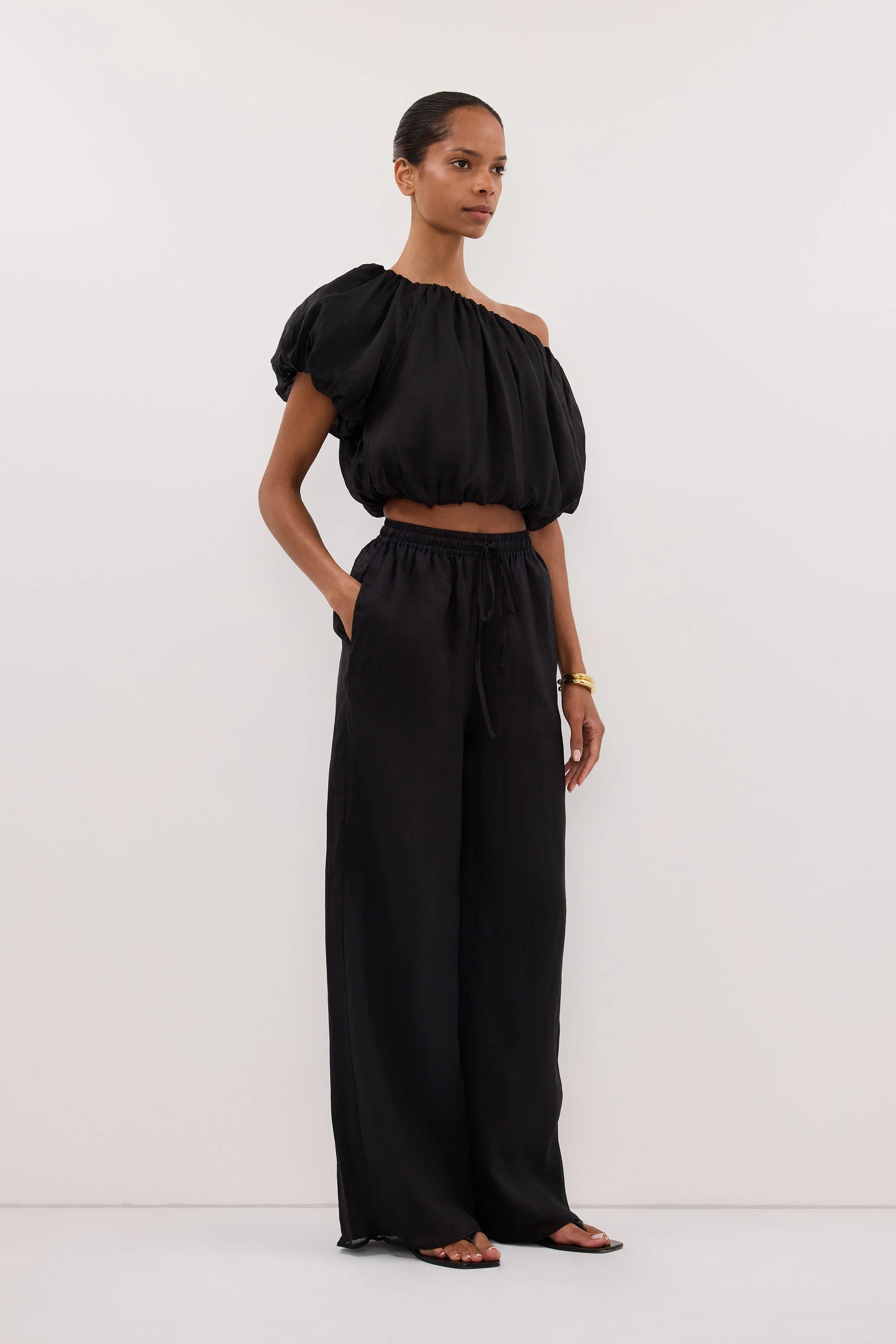 NOA BLACK LINEN PANT - Image 3