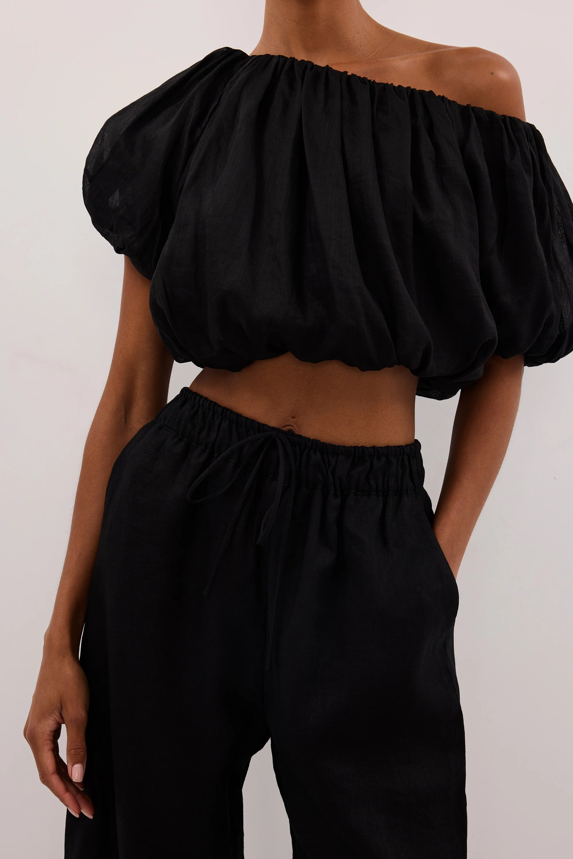 NOA BLACK LINEN PANT - Image 5
