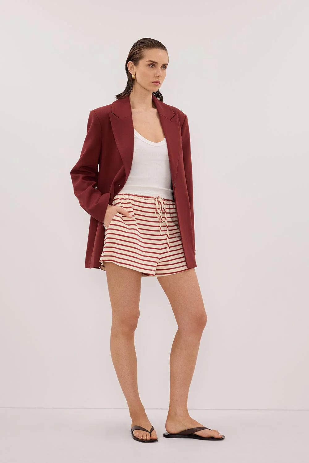 NOLA SAHARA STRIPE DRAWSTRING SHORT - Image 3