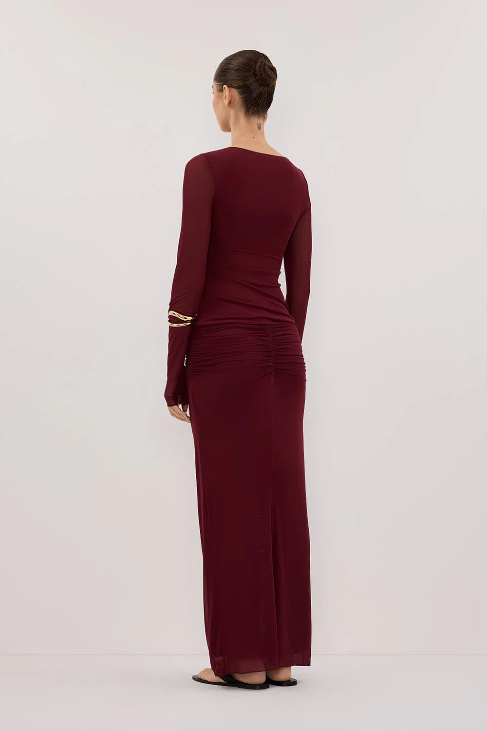 NYRA WINE LONG SLEEVE MESH TOP - Image 7