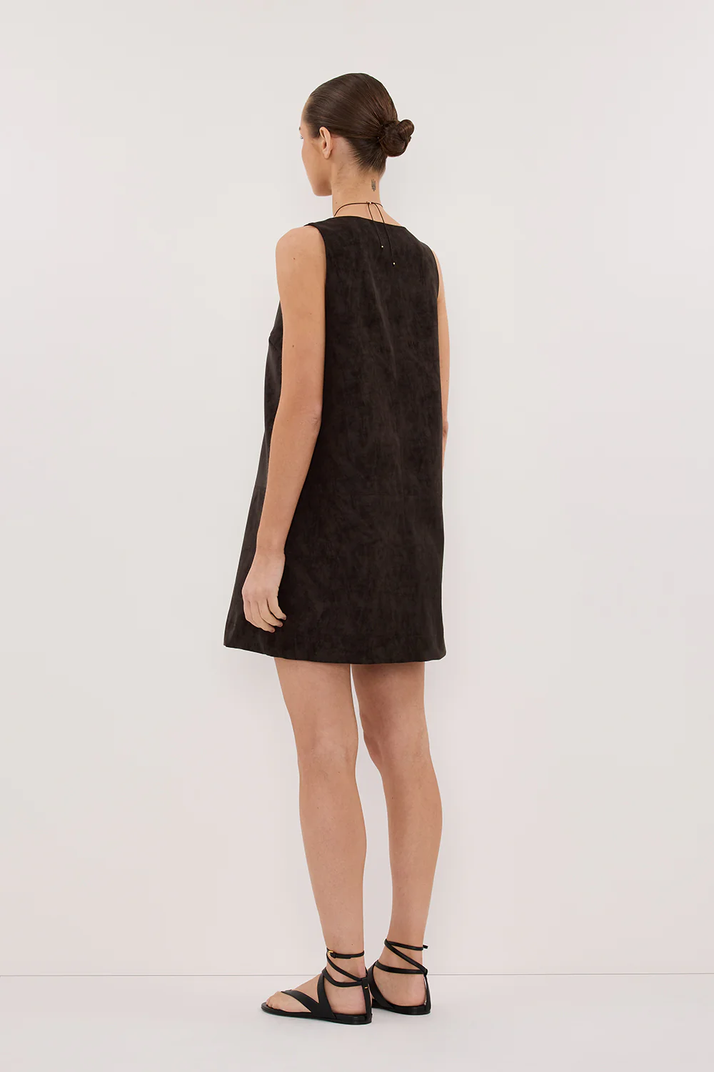 OAKLAND CHOC FAUX SUEDE MINI DRESS - Image 4