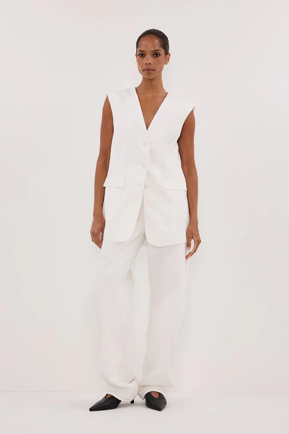 OLIVER WHITE OVERSIZED VEST - Image 5