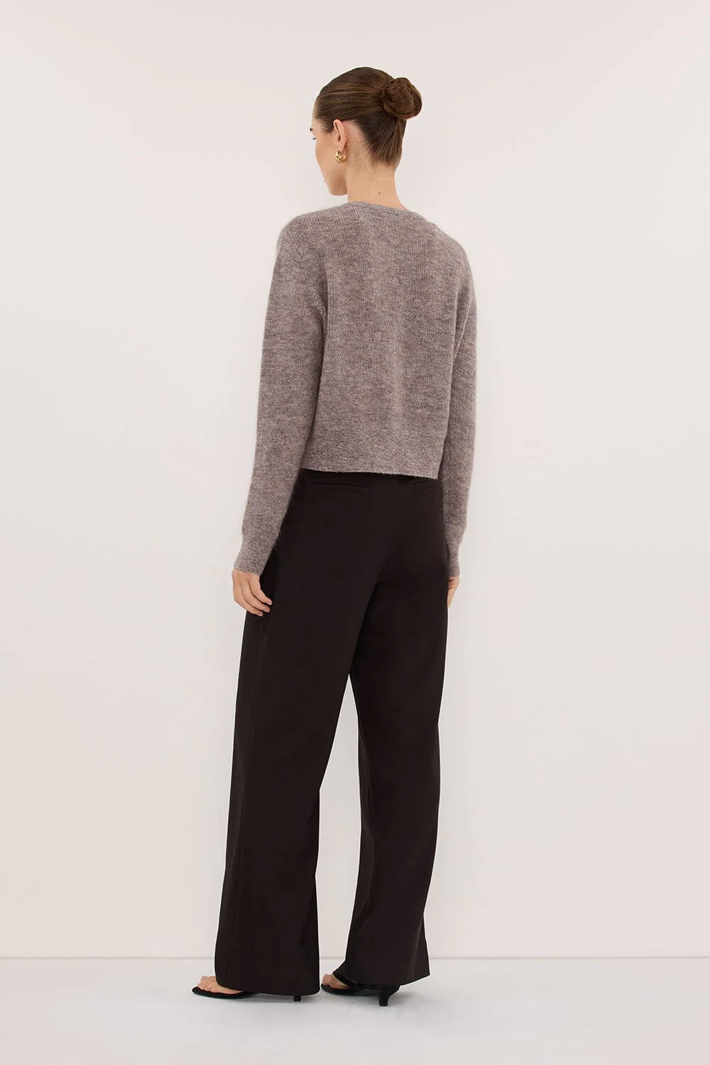 ONYX TAUPE MARLE KNIT CARDIGAN - Image 4