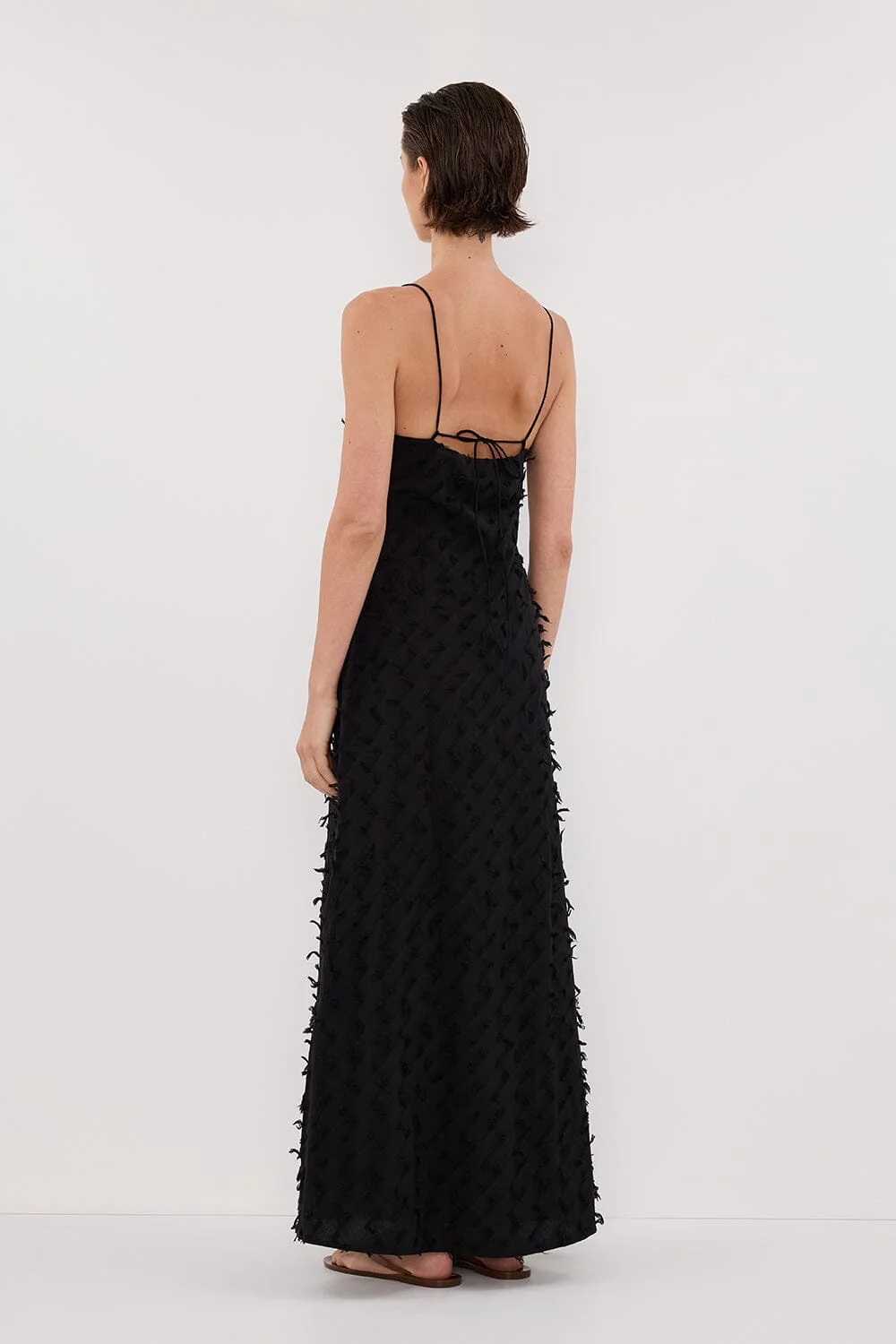 PALOMA BLACK BIAS SLIP MIDI DRESS - Image 4
