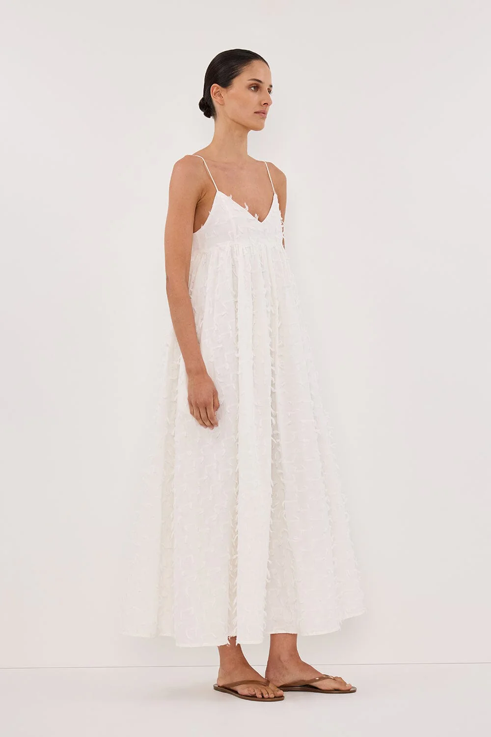 PALOMA WHITE BABYDOLL MIDI DRESS - Image 3