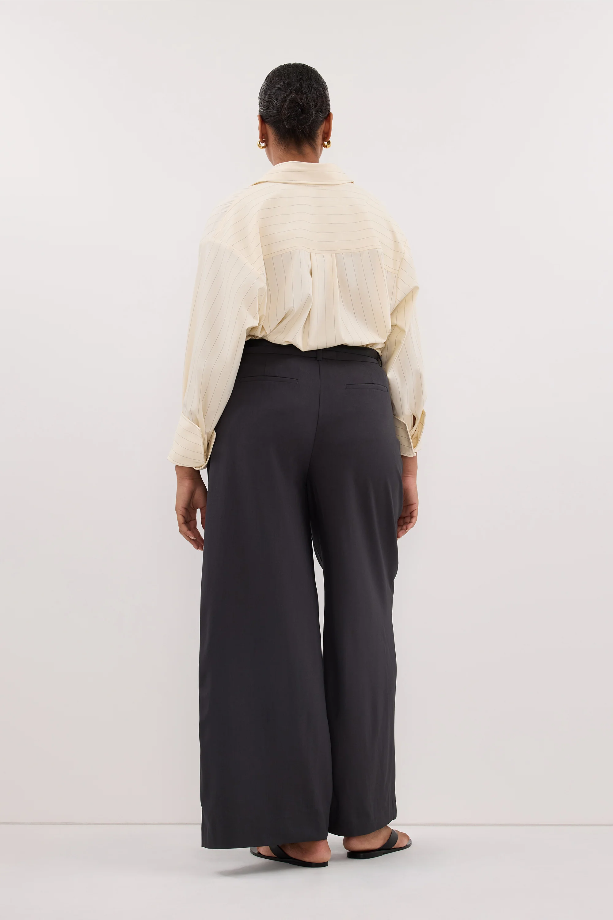 PARKER DARK GREY TAILORED WIDE LEG PANT - Image 7