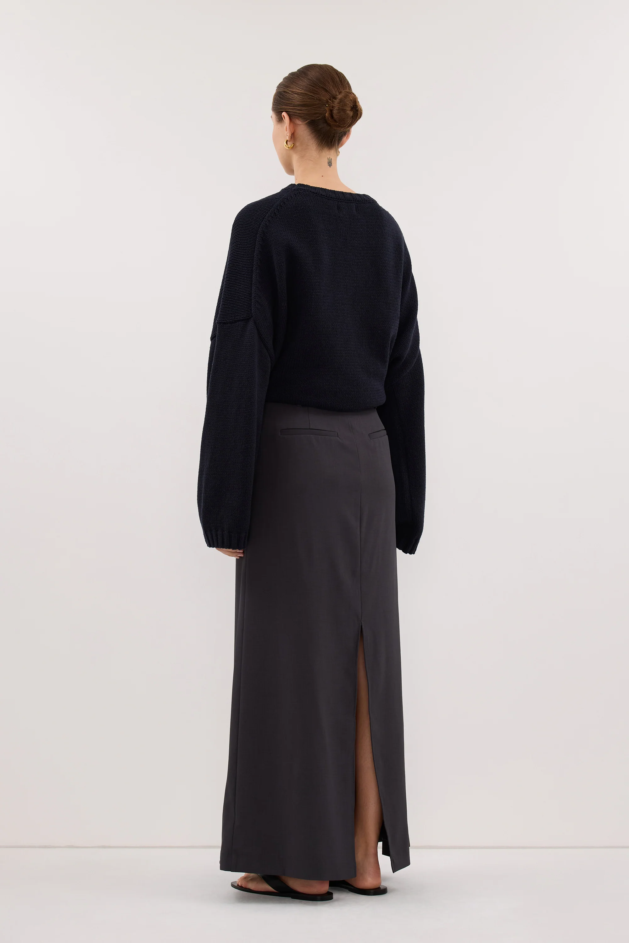 PARKER GREY TAILORED MAXI SKIRT - Image 4