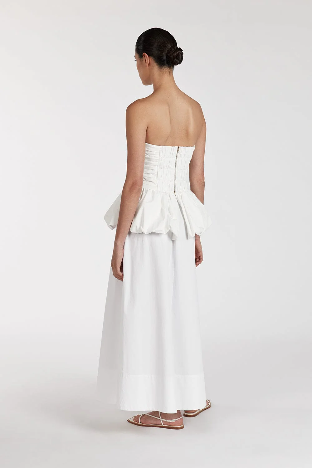 PEGGY WHITE COTTON STRAPLESS TOP - Image 5